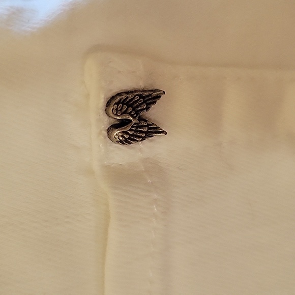 Victoria Secret High Rise, Distressed, White Denim Angel Wings Shorts Size 0 - Picture 3 of 12